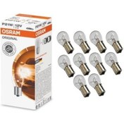 Resim Osram 12V 93 P21W Stop Sinyal Ampulü Düz Tırnak 10 Adet 7506 