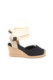 Resim Star Tombis Gerçek Elişi Ipli Espadril Dolgu Topuk Keten Espadril Handmade 