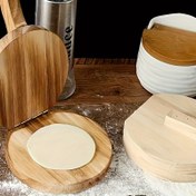 Resim 1 Adet PUKAMAM Ahşap Manuel Hamur Presi Rulosu - Yapışmaz Burger ve Turta Kalıbı, Ergonomik Saplı Tortilla Mantı Kabuk Presi, Paslanmaya Karşı Dirençli Gıda Güvenliği Ahşabı ile Köfte için, Dış Mekan ve Mutfak Kullanımı, Doğal Ahşap Tasarım 