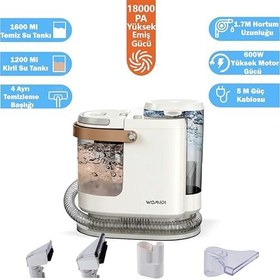 Resim Halı ve Koltuk Yıkama Makinesi 600W Güç 18.000 PA Emiş Gücü Leke Çıkartma Makinesi 4 Başlıklı 