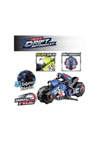 Resim 1:10 Uzaktan Kumandalı Rc Drift Akrobasi Motorsikleti - 360 Derece Dönüş - Işıklı - 2.4 Ghz Mavi 