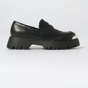 Resim Kadın Nibel Mocassıno Metal Burunlu Kalın Tabanlı Loafer Ayakkabı - Siyah Nero 