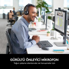 Resim Logitech H390 Kablolu Kulak Üstü Mikrofonlu Kulaklık, Dijital Stereo Ses, Katlanabilir Gürültü Önleyici Mikrofon, Kablo Üzeri Denetimler, Beyaz 