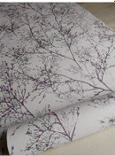 Resim Lila Gümüş Gold Dallı Silinebilir Duvar Kağıdı 5 M² 