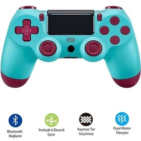 Resim Ps4-pc-android Box-android-ıos Telefon Tablet Uyumlu Titreşimli Bluetooth Oyun Kolu Turkuaz 
