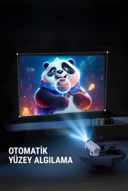 Resim WUNİT Taşınabilir Android Projeksiyon Cihazı PRO HD Görüntü WİFİ BLUETOOTH Desteği 