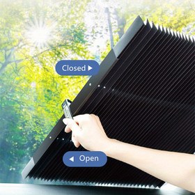 Resim Kolay Kurulum 45.97cm Otomatik Katlanır Araba Güneşlik - Mükemmel UV Koruma & Isı Yalıtımı, Tüm Araçlara Uygun 