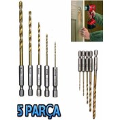 Resim Şarjlı Matkap Ucu Şarjlı Tornavida Ucu 5 Parça Set Vidalama Matkap Ucu 5 Parça Matkap Ucu Seti 