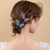 Resim Embroidered Butterfly Hair Clip, Saç Arkası Klipsi, Tatlı Yan Klipsi, Zarif Kıvırcık Saç Kapağı, Şık ve Şık Bir Tanrıça Saç Stili Oluşturuyor 