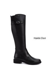 Resim Gönderi R Kadın Siyah Fermuarlı Kauçuk Taban Hakiki Deri Çizme Gkzc13444549 Siyah 