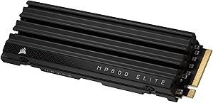 Resim CORSAIR MP600 Elite 2TB M.2 PCIe Gen4 x4 NVMe SSD Entegre Soğutuculu - M.2 2280-7.000 MB/sn'ye Kadar Sıralı Okuma - Yüksek Yoğunluklu 3D TLC NAND - Siyah 