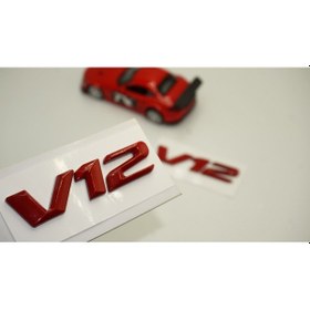 Resim V12 Çamurluk Yanı Kırmızı ABS 3M Yazı Logo Orjinal Ürün 