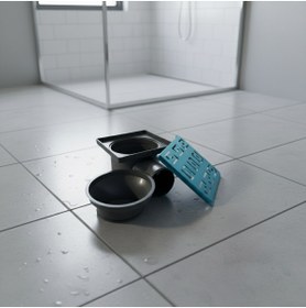 Resim MİG YAPI DUŞ YER SÜZGECİ METAL KAPAKLI KOKU ÖNLEYİCİLİ YANDAN ÇIKIŞLI 10X10CM 