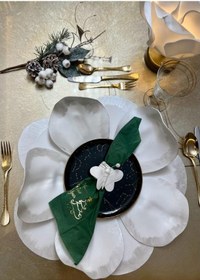 Resim Eva Lateks Supla Amerikan Servis Beyaz Kenarı Gümüş Detay Tasarım Gümüş 