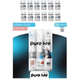 Resim Plus 12'li Stick Somonlu Kedi Ödül Çubukları 12x15 Gr 