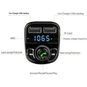 Resim Bluetooth Fm Transmitter Car X8 