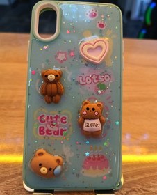 Resim İPhone X İPhone XS Uyumlu Kabartma Figürlü Darbe Korumalı Kapak Little Bear Kılıf 