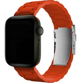 Resim Apple Watch Uyumlu Soft Buckle Silikon Kordon Orioles - 38 - 40 - 41 - (42-Watch-10 - 11)mm M/L 