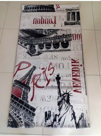 Resim Aslan Home Yatak Odası Takımı Üç Lü Yolluk , Paris Desenlli Figürlü Akrilik Kaliteli Küçük Halı 