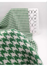 Resim Yeşil Kazayağı Kaşe Kumaş 