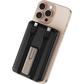 Resim Wiwu Wi-P056 Taşınabilir Wireless Şarj ve PD Hızlı Şarj Özellikli Powerbank 15W 10000mAh - Siyah 