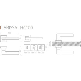 Resim Larıssa Altın Beyaz - Oda Rozetli Kapı Kolu - Hha100Ro11N Gl-Gl/Al7 