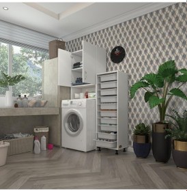 Resim Kenzlife Çamaşır Makinesi Dolabı Sinemsepet Byz 10 Lu Banyo Arkalıksız Kurutma Bulaşık Çok Renkli 
