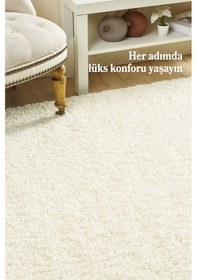 Resim Modern Desensiz Krem Halı Salon Halısı Oturma Odası Halısı Çocuk Halısı Yumuşak Özel Ölçü Halı Krem 