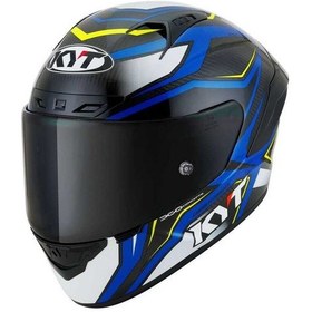 Resim Kyt Nz-Race Carbon Strıde Kapalı Motosiklet Kaskı Beyaz - Mavi - Siyah 