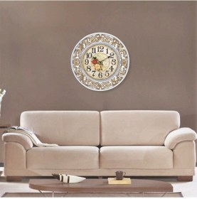 Resim Güller Işlemeli Çerçeve Oturma Odası Salon Şık Duvar Saati Çok Renkli 