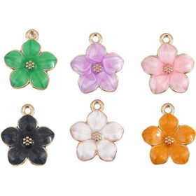 Resim 30 adet Sakura Kiraz Çiçeği Boncukları, Çinko Alaşım Emaye Pendent, DIY Takı Yapım Aksesuarları, S6016 