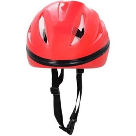 Resim Çocuk Kask Bisiklet Scooter Kaykay Paten Koruyucu Kask Kırmızı 