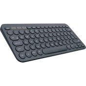 Resim Microcase Tablet Telefon Bilgisayar Için Yuvarlak Tuşlu Bluetooth Kablosuz Klavye Android Ios Windows Uyumlu - AL3048 Siyah 