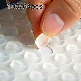 Resim 100/64'lü Paket 12x4mm Kaymaz Silikon Pedler - Darbeye Dayanıklı, Kolay Uygulanabilir Mobilya Koruyucuları - Evinizi Çarpışmalardan Korur!, Minimalist Tasarım, Esnek Malzeme, Kaydırmaz Yastıklar, Evcil Hayvan Sahipleri ve Ebeveynler İçin 