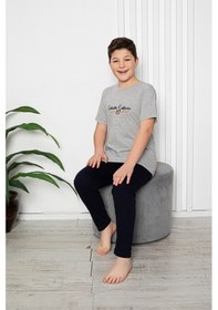 Resim Asel Erkek Çocuk Pijama Takımı Gri 