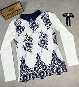Resim Minimoda Kids Önü Komple Güpür Kız Bluz 