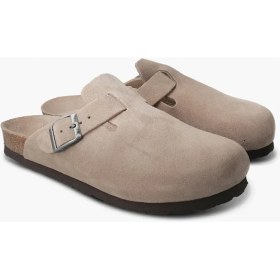 Resim Erkek Terlik Rıva 105495 Genuins Velour Taupe 