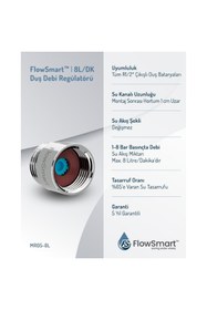 Resim FlowSmart™ %65 Su Tasarrufu Aparatı Regülatörü 8L/DK, R1/2 Duş Bataryası Uyumlu, 5 Yıl Garantili 