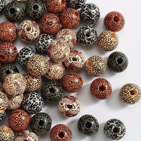 Resim 10 adet Moda Ahşap 16mm Leopar Desenli Boncuklar Takı Yapımı DIY El Yapımı Kolye Bileklik El Sanatları Aksesuarları 