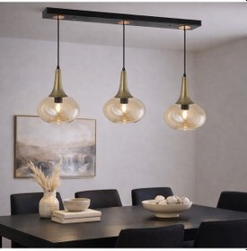 Resim Tt602-3s-sy-esk Tt Ayd. Mat Siyah - Eskitme 3 Lü Hunili Tom Avize Siyah - Eskitme 