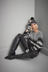 Resim Desenli Pullu Multi Triko Bere 