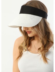 Resim Elif İç Giyim Hasır Tenisci Beyaz Vizör Şapka Beyaz 