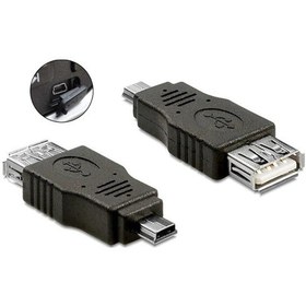 Resim Mini Usb Erkek To Usb Dişi Otg Dönüştürücü 