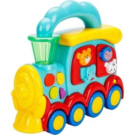 Resim Sesli Ve Işıklı Küçük Tren Müzikli & Işıklı Bebek Oyuncağı, Hayvan Sesli Tren, Eğitim Oyuncağı 