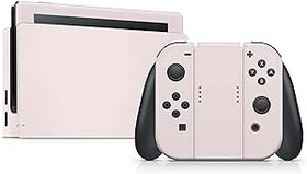 Resim Tacky Design Nintendo Switch Cilt ile Uyumlu Klasik Düz Renk Kaplama Vinil 3m Çıkartmalar Tam Sarma Kapak (Pastel kırmızısı) 