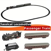 Resim Elektrikli Klasik Tren Vagon Oyuncakları, 4 Vagondan ve 14 Raydan oluşan Elektrik Lokomotif, Simüle Edilmiş Tren Işıkları ve Raylar, Güvenlik Malzemeleri, Noel & Doğum Günü Hediyeleri, Piller Dahil Değildir, Yaş 3+, Çıktı 