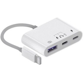 Resim Iphone-Otg Hub -Usb Type C To Kulaklık ve Usb Kamera Çevirici 