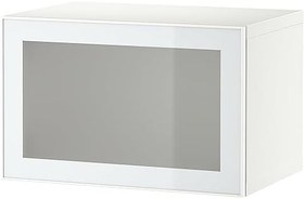 Resim Raf ünitesi, beyaz-buzlu cam, 60x42x38 cm, GLASSVIK 