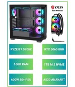 Resim RAMTECH BİLGİSAYAR RMT2509 Ryzen 7 5700x 16Gb Ram 1Tb M.2 Nvme RTX5060 Sıvı Soğutuculu Akvaryum Kasa HAZIR SİSTEM 