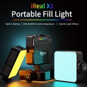 Resim Desiontal Ireal X1 Tam Renk RGB Doldurma Işığı Vlog Kamera Çekimi Yumuşak Işık Güzellik Işığı Şerit LED Üçlü Renk Sıcaklığı 3000-6500K Modları Açık Hava Taşınabilir Cep Telefonu Selfie Fotoğrafçılık Aydınlatma Durağan Hayat Çekimi Soğuk Ayakkabı Montajı ve 1/4 Vida Deliği Montajı 